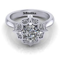 MIN ENG D 12 Cushion Cut Diamond Vintage Inspired Halo