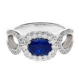 Classy Blue Saphire Engagement Ring