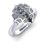 MIN ENG D 14 Marquise Cut centre diamond Vintage Inspired Halo
