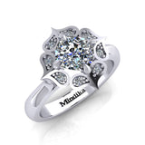 MIN ENG D 12 Cushion Cut Diamond Vintage Inspired Halo